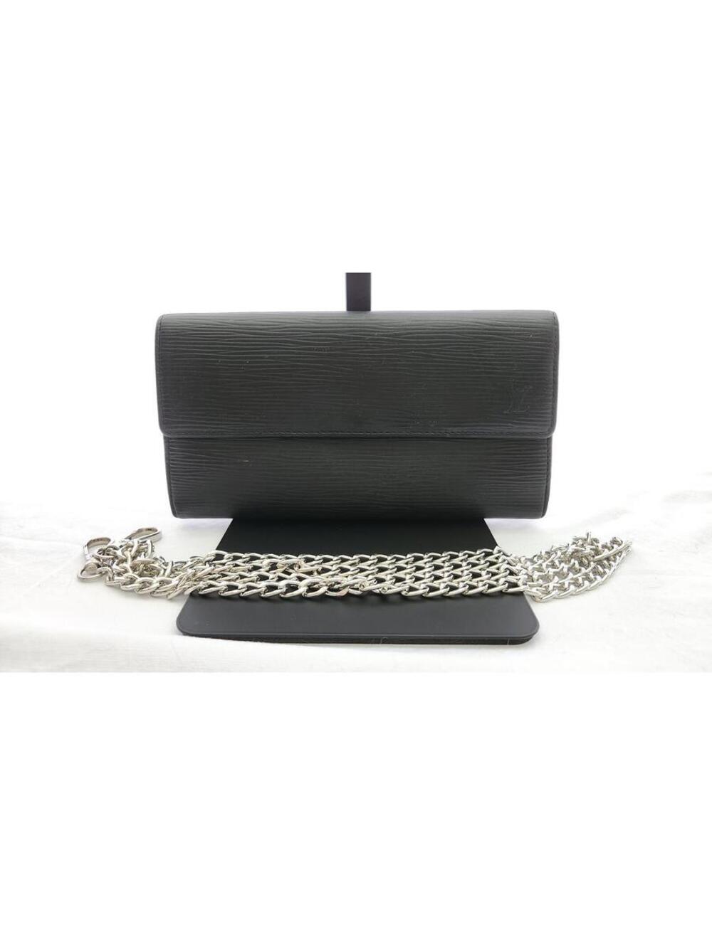 Louis Vuitton Vintage Black Epi Wallet w/ Chain
